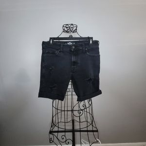 Hollister black denim shorts size 32